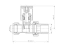 Brushed Brass Straight Radiator Valves (Pair) - 15mm