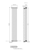 Hampton Traditional White 3 Column Radiator - 290x1800mm
