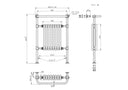Chelsea Black Nickel & White Traditional Heated Towel Rail Radiator - 952x659mm