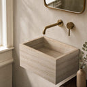 Beige Travertine Wall Hung Basin - 390mm