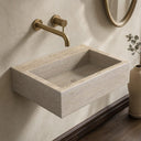 Beige Travertine Wall Hung Basin - 400mm