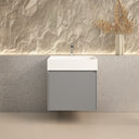 Tuscany Fluted Grey Vanity With Inner Drawer and Stone Resin Basin - 600mm