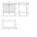 Belgravia Beige Fluted Vanity Unit With Natural Marble Countertop and Steel legs - 800mm
