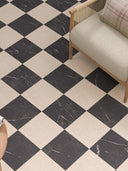 Lusso Noir + Cosmo Crema Checkerboard Porcelain Paving - 300x300x20mm