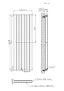 Boston Black Double Panel Vertical Radiator - 1600x530mm