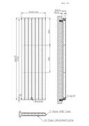 Boston White Double Panel Vertical Radiator - 1800x530mm
