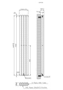 Boston Black Double Panel Vertical Radiator - 1600x240mm