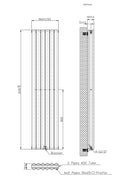 Boston Anthracite Double Panel Vertical Radiator - 1600x360mm