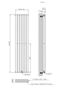 Boston White Double Panel Vertical Radiator - 1600x360mm