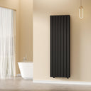 Boston Black Double Panel Vertical Radiator - 1600x380mm