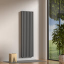 Boston Anthracite Double Panel Vertical Radiator - 1600x530mm